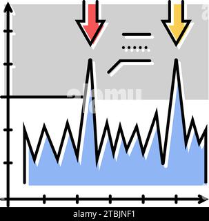 Vektordarstellung des Farbsymbols für den Maschinenbauingenieur bei der Schwingungsanalyse Stock Vektor