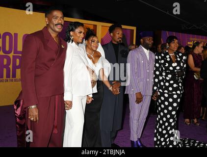 Los Angeles, Kalifornien, USA. Dezember 2023. (L-R) Colman Domingo, Ciara Prinzessin Wilson PKA Ciara, Taraji P. Henson, Corey Hawkins, Regisseur Blitz Bazawule und Fantasia Barrino-Taylor nehmen an der Weltpremiere von Warner Bros. Teil. „The Color Purple“ im Academy Museum of Motion Pictures am 06. Dezember 2023 in Los Angeles, Kalifornien. Quelle: Jeffrey Mayer/Jtm Photos/Media Punch/Alamy Live News Stockfoto