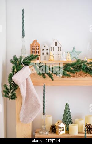 Weihnachtsdekorationen Wohnzimmer Innendesign Weihnachten Feiertage Stockfoto