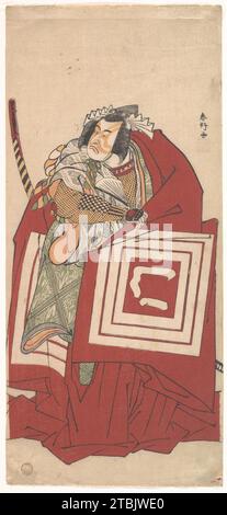 Kabuki-Schauspieler Ichikawa Monnosuke II. Als Shinozuka in einem Shibaraku (Halt hier!) Szene 1922 von Katsukawa Shunko Stockfoto