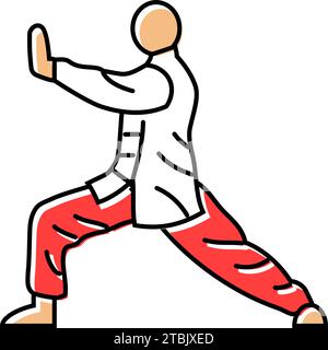 tai Chi Praxis taoismus Farbsymbol Vektor Illustration Stock Vektor