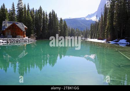 Die Lodge am Emarald Lake, Yoho NP, Kanada Stockfoto