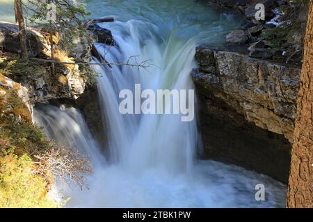 Der Wasserfall - Johnston Creek, Banff NP, Kanada Stockfoto