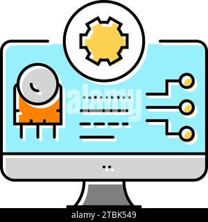 Vektorgrafik der pcb-Inspektionselektronik Stock Vektor