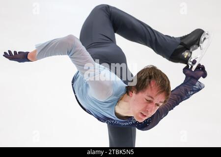 Zagreb, Kroatien. Dezember 2023. Jari Kesslerof Kroatien tritt am 2. Tag der 55. Goldenen Pirouette in Zagreb, Kroatien, am 7. Dezember 2023 im man Free Skating an. Foto: Igor Kralj/PIXSELL Credit: Pixsell/Alamy Live News Stockfoto