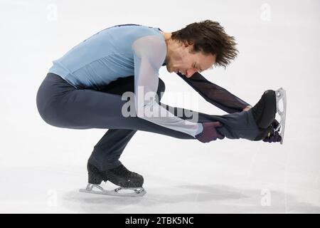 Zagreb, Kroatien. Dezember 2023. Jari Kesslerof Kroatien tritt am 2. Tag der 55. Goldenen Pirouette in Zagreb, Kroatien, am 7. Dezember 2023 im man Free Skating an. Foto: Igor Kralj/PIXSELL Credit: Pixsell/Alamy Live News Stockfoto