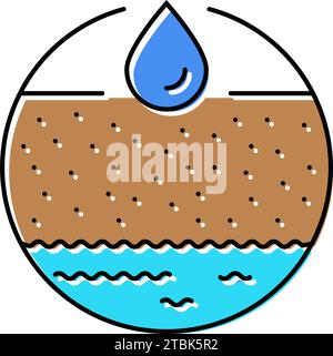 Grundwasserleiteranalyse Hydrogeologe Farbe Symbol Vektor Illustration Stock Vektor