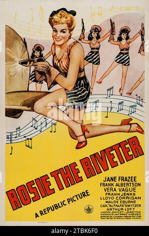 Der Musikfilm Rosie the Riveter wurde 1944 von der Republik veröffentlicht. Mit Jane Frazee, Frank Albertson, Vera Vague und Frank Jenks. Regie: Joseph Santley.“ Stockfoto