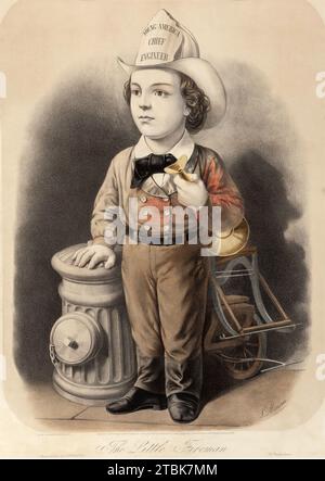 Junger Amerikanischer Chefingenieur. Um 1857. Handkolorierte Lithografien von Louis Maurer (amerikanisch, 1832-1932)“ Stockfoto