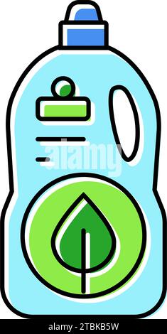 Umweltfreundliche Reinigung grün lebende Farbe Symbol Vektor Illustration Stock Vektor