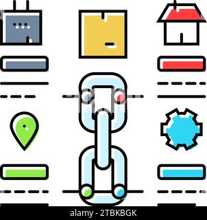 Illustration des farbigen Symbols des Logistikmanagers für Supply Chain Planning Stock Vektor