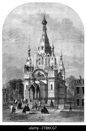 Die neue Russische Kirche in Paris, 1861. Die Alexander-Newski-Kathedrale war der erste russisch-orthodoxe Gottesdienst in Frankreich. Pablo Picasso heiratete hier am 12. Juli 1918 Olga Chochlova. Stockfoto