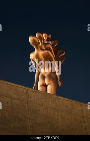 Arhitectural Perle, DDP │ Dongdaemun Design Plaza, Nachtblick auf moderne Fassade, Seoul, Südkorea Stockfoto