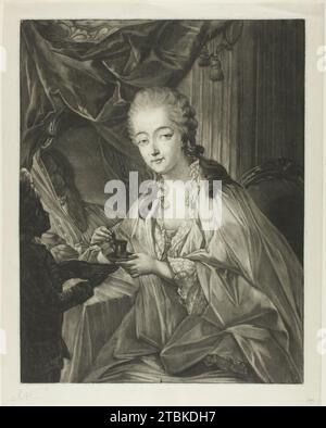 Jeanne B&#xe9;cu, Comtesse du Barry und ihr Diener Zamor, um 1771. Stockfoto