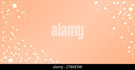 Abstrakter leuchtender Hintergrund mit Kopierraum. Pantone 2024 Color Peach Fuzz. Leuchtendes, glänzendes, rechteckiges Webbanner in Pfirsichfarben. Vektorverlauf Stock Vektor