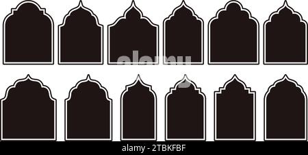 Komplexe islamische Fenster und Bögen mit einem modernen Boho Twist. Ideal für Ramadan und Eid Mubarak Vector Feiern. Stock Vektor