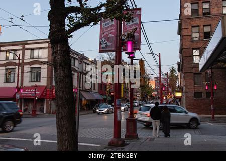 Vancouver, KANADA - 29. September 2023 : Chinatown am Abend. Stockfoto