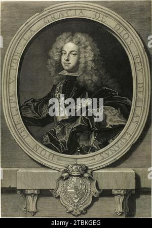 Porträt von Philippe V., König von Spanien, 1702. Stockfoto