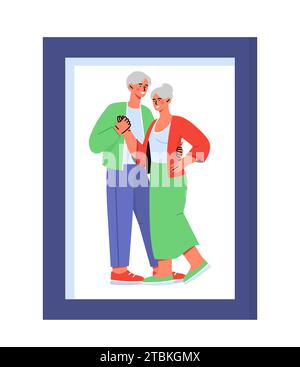 Familienfoto im Rahmenvektorkonzept Stock Vektor