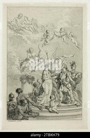 Allegorie der Hochzeit des Dauphin Ludwig mit der Infantin Maria Theresia von Spanien, n.d. Stockfoto