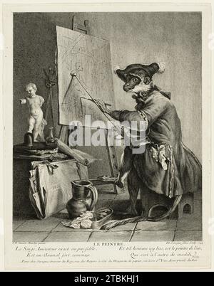 Der Affenmaler, 1743. Stockfoto