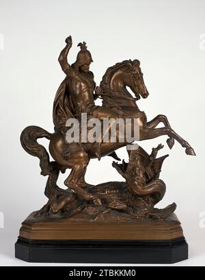 Reiterstatuette des Heiligen Georg, der den Drachen tötet, 1853. Stockfoto