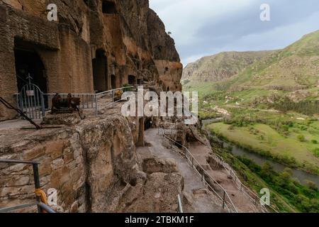 In Georgien vardzia Höhlenkloster. Stockfoto