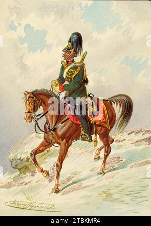 Soldat zu Pferd, undatiert. Stockfoto