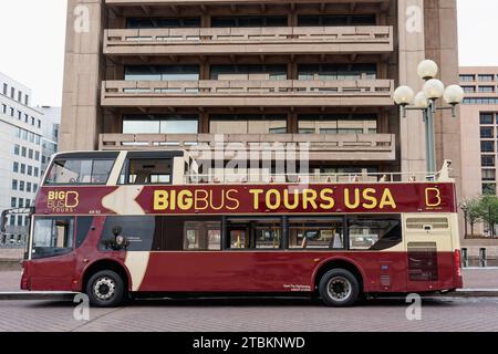 Washington D.C. USA - 7. September 2022: BigBus Tours USA bietet eine Vielzahl von Hop-on-Hop-off-Besichtigungstouren. Stockfoto