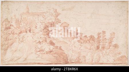 Landschaft 1880 von Giovanni Larciani („Meister der Kress-Landschaften“) Stockfoto