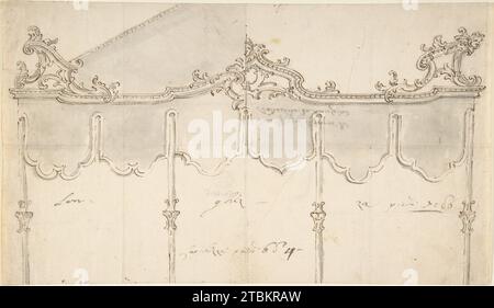 Cartouche due disegno differenti da Baldachino da Processioni 1954 von Giovanni Larciani („Meister der Kress-Landschaften“) Stockfoto