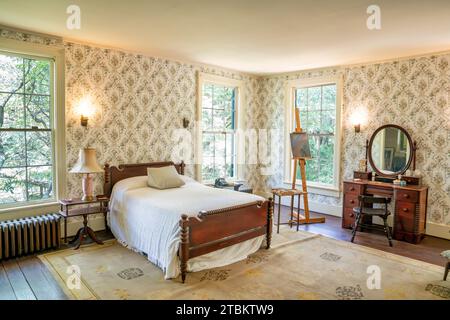 Faaulkners Frau, Estelle's Zimmer in Rowan Oak, der Heimat von William Faulkner, einem der größten Autoren Amerikas, in Oxford, Mississippi. Stockfoto