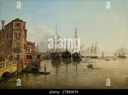 Blick von der Strada Nuova [heute Via Garibaldi] in Richtung Giardini Pubblici in Venedig, 1834. Stockfoto