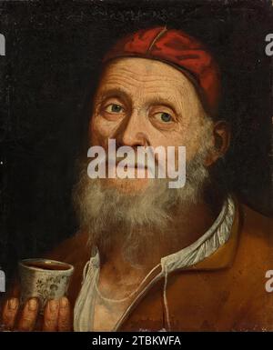 Alter Mann mit Kaffeetasse, 1720/1740. Stockfoto