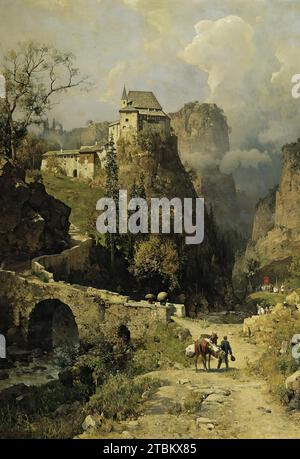 Schlucht und Eremitage von San Romedio bei Val di Non, 1893. Stockfoto