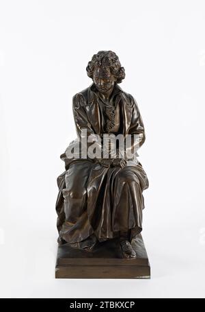 Bronzefigur von Ludwig van Beethoven, 1877. Modell des Denkmals am Beethovenplatz in Wien. Stockfoto