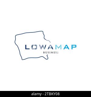 Lowa Map Icon Logo Design Vorlage Stock Vektor