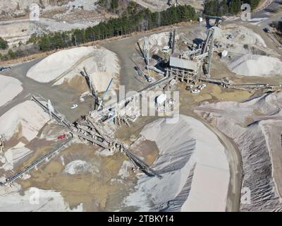 Drohnenfotos von Cement Plant & Quarry, Wake Forest NC Stockfoto