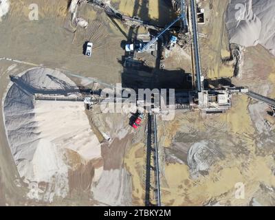 Drohnenfotos von Cement Plant & Quarry, Wake Forest NC Stockfoto