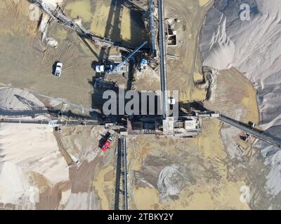 Drohnenfotos von Cement Plant & Quarry, Wake Forest NC Stockfoto