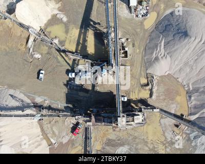 Drohnenfotos von Cement Plant & Quarry, Wake Forest NC Stockfoto