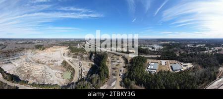 Drohnenfotos von Cement Plant & Quarry, Wake Forest NC Stockfoto