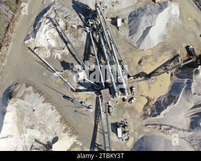 Drohnenfotos von Cement Plant & Quarry, Wake Forest NC Stockfoto