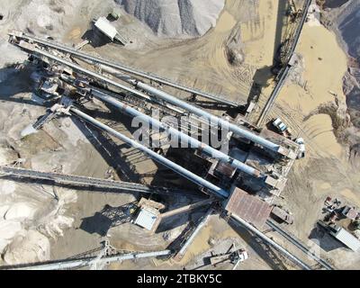 Drohnenfotos von Cement Plant & Quarry, Wake Forest NC Stockfoto