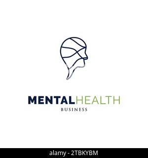 Geistige Gesundheit Beratung Symbol Logo Design Vorlage Stock Vektor