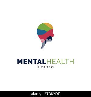 Geistige Gesundheit Beratung Symbol Logo Design Vorlage Stock Vektor