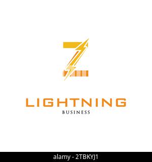 Initial Letter Z Lightning Icon Logo Design Template Stock Vektor