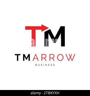 Initial Letter TM Pfeil Symbol Logo Design Vorlage Stock Vektor