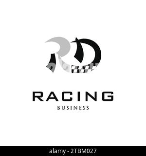 Initial Letter RD Racing Icon Logo Design Template Stock Vektor