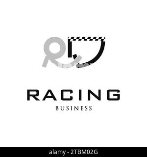 Initial Letter RD Racing Icon Logo Design Template Stock Vektor